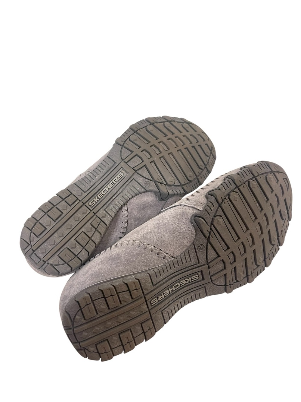 Skechers Alumni Gray Suede Leather Casual Slip-ons Shoes Loafers - Picture 6 of 6